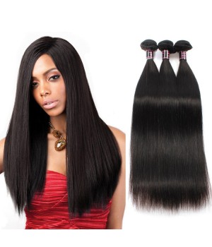 Promotion! DHL Free Shipping 100% Peruvian Straight Virgin Hair 3 Bundle Deals